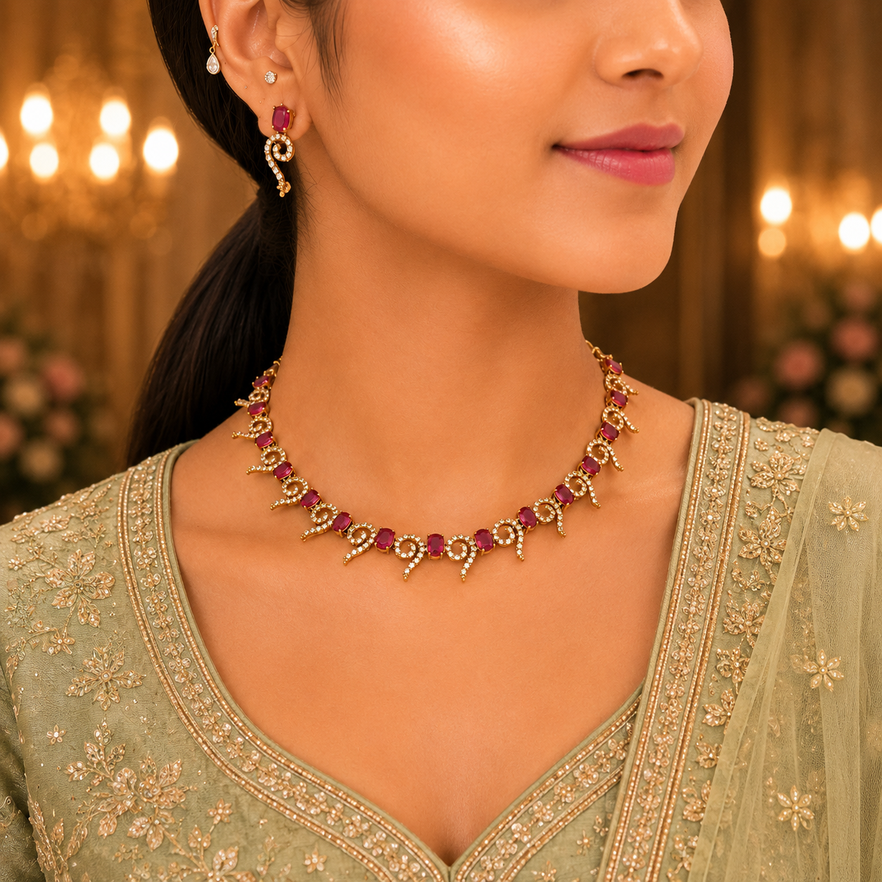 Simran Ad Necklace - Rani