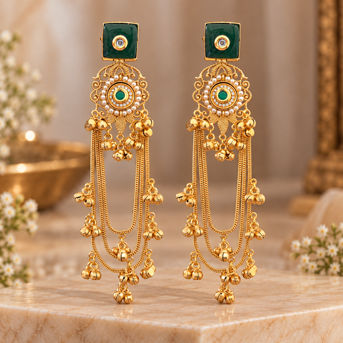 Fiza Earrings - Green