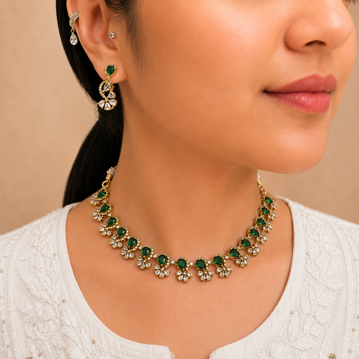 Ritu Ad Necklace - Green