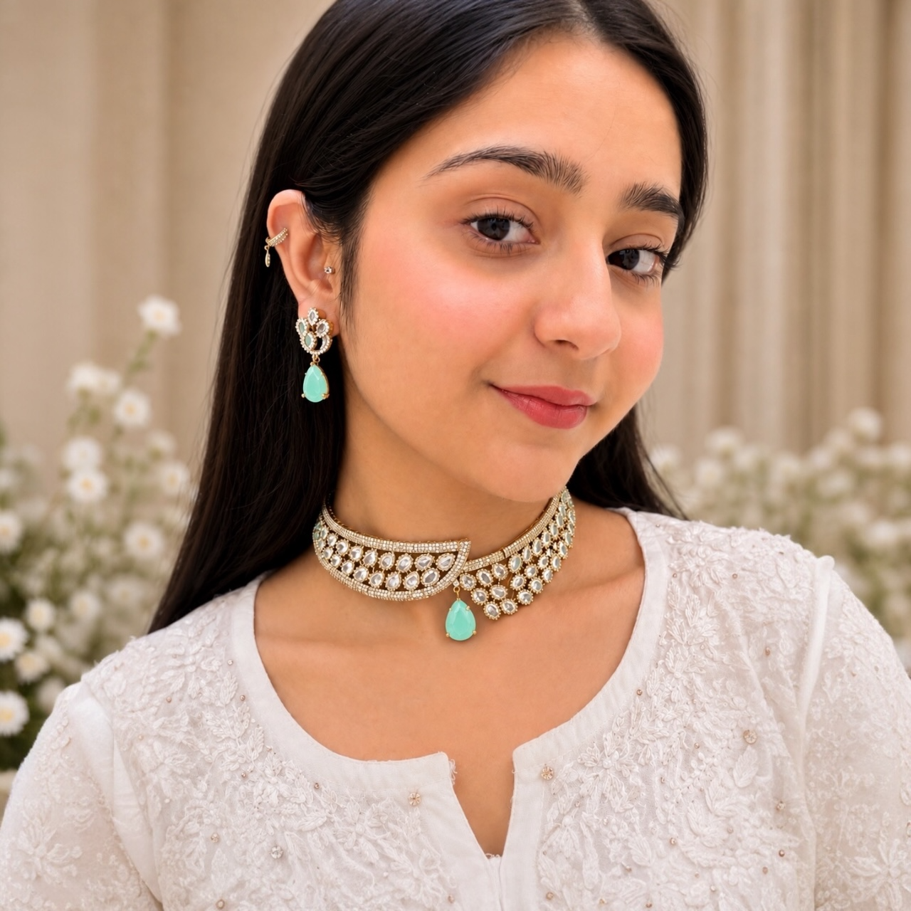 Akshara Ad Choker - Mint