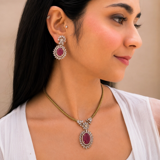 Inayat Ad Necklace - Ruby