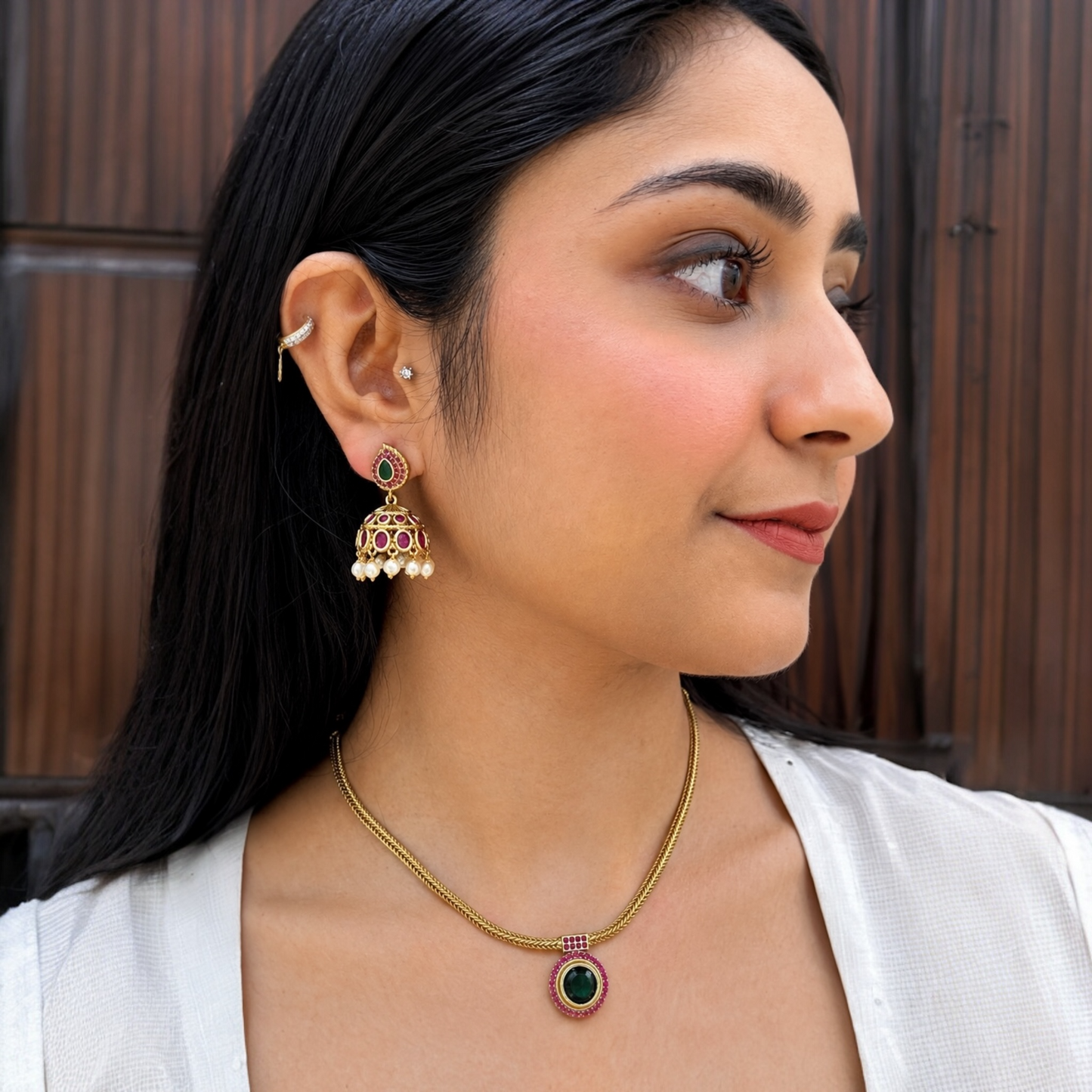 Mira Pendent Necklace - Green