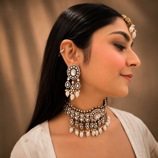 Meera Moissanite Choker - White