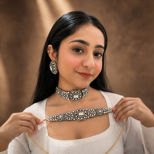 Kirat Moissanite Choker - White