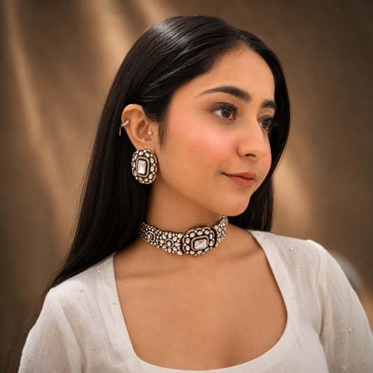 Kirat Moissanite Choker - White