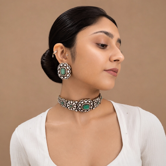 Kirat Moissanite Choker - Mint