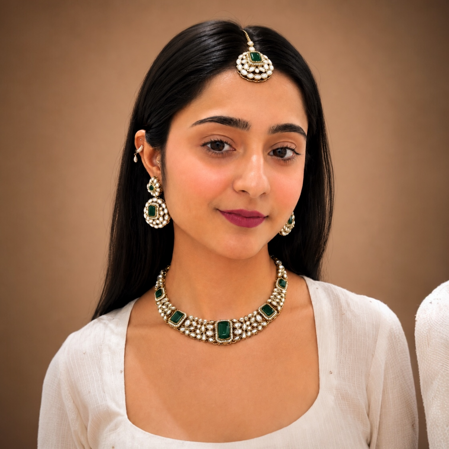 Tiya Moissanite Necklace-Green