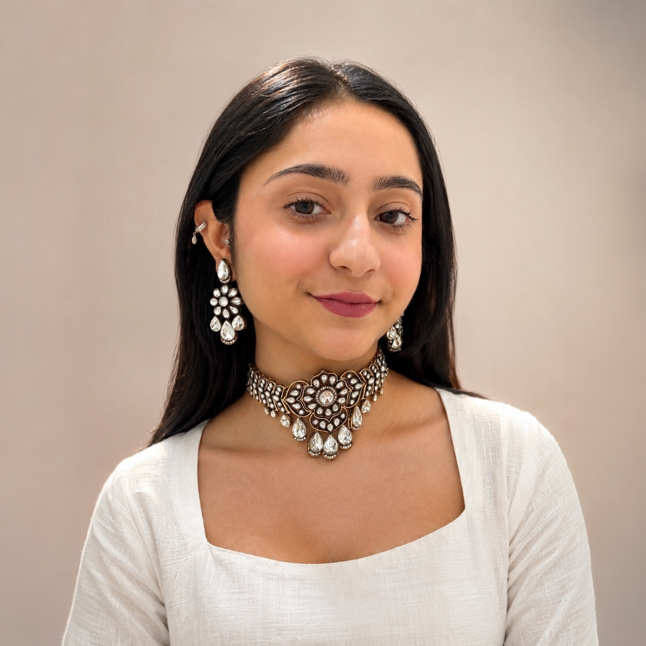 Zara Moissanite Choker-White