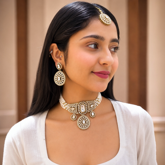 Namya Moissanite Choker - White