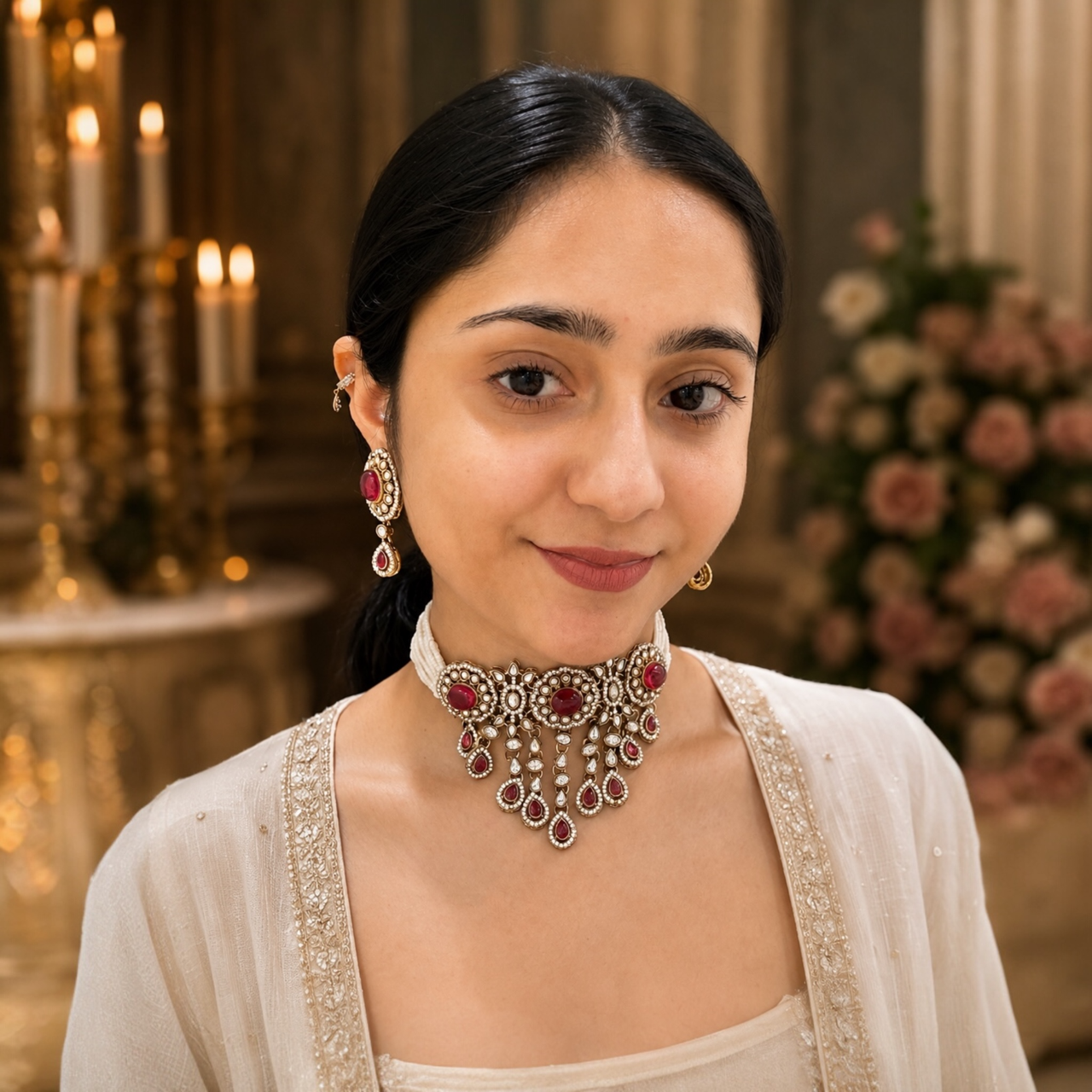 Vrinda Waterfall Choker - Rani