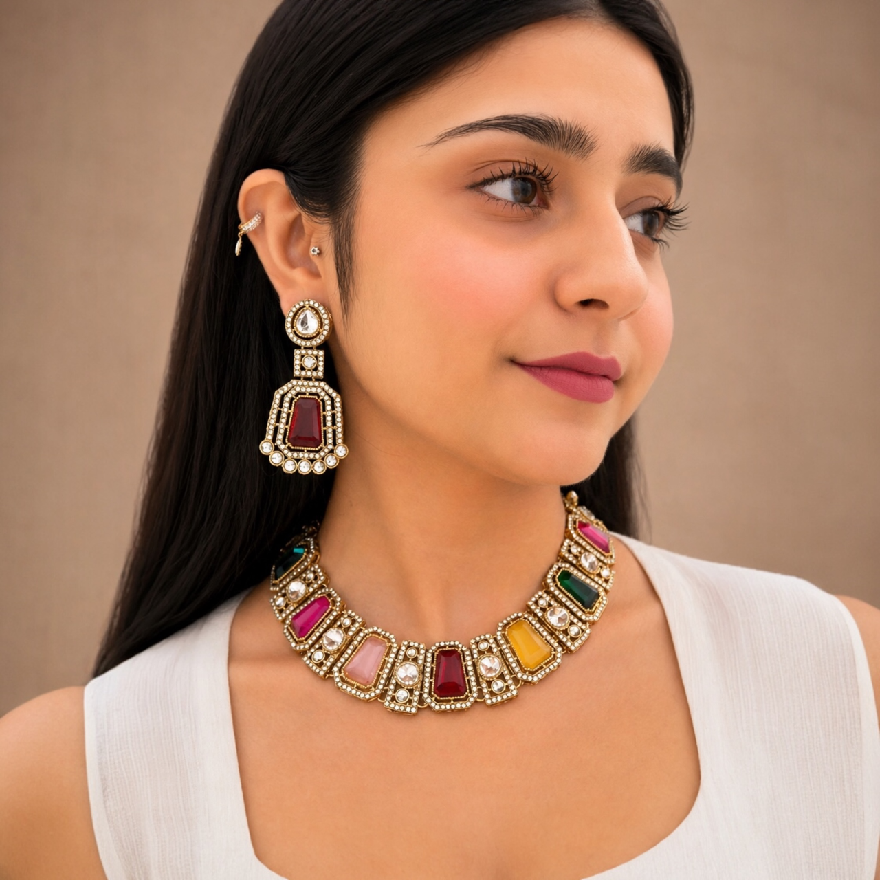 Kritika Moissanite Necklace-Multi