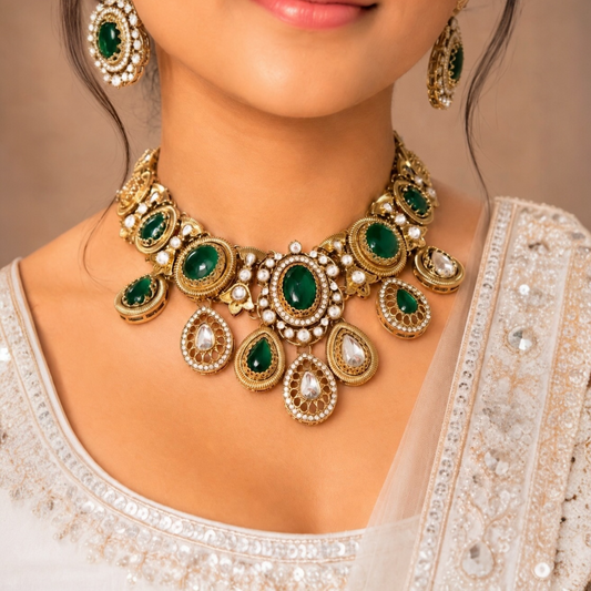 Shruti Sabya Necklace - Green