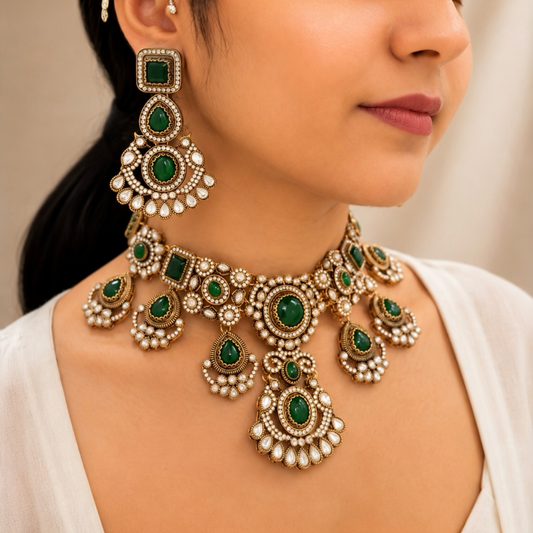 Nihira Sabya Necklace - Green