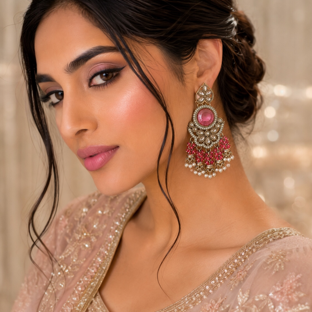 Sidya Earrings - Onion Pink