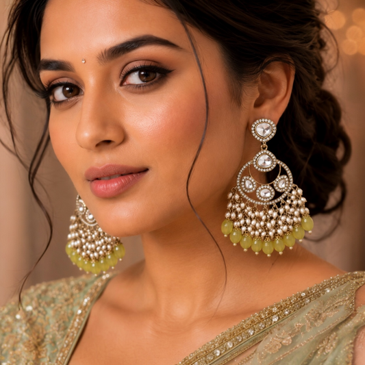 Tripti Chandbali - Olive Green