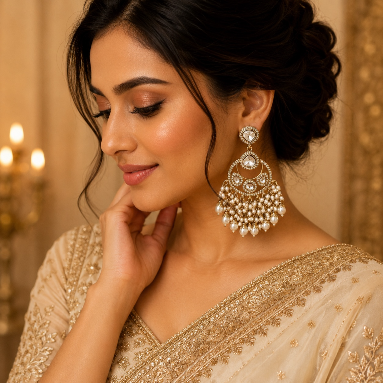 Tripti Chandbali - White