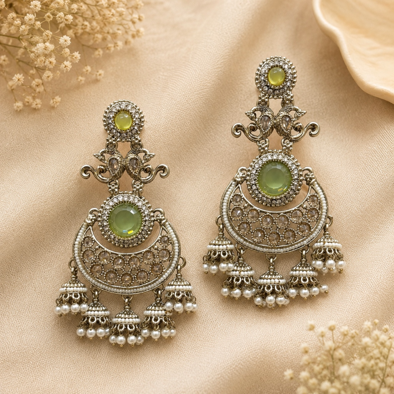 Ritika Earrings - Pista Green