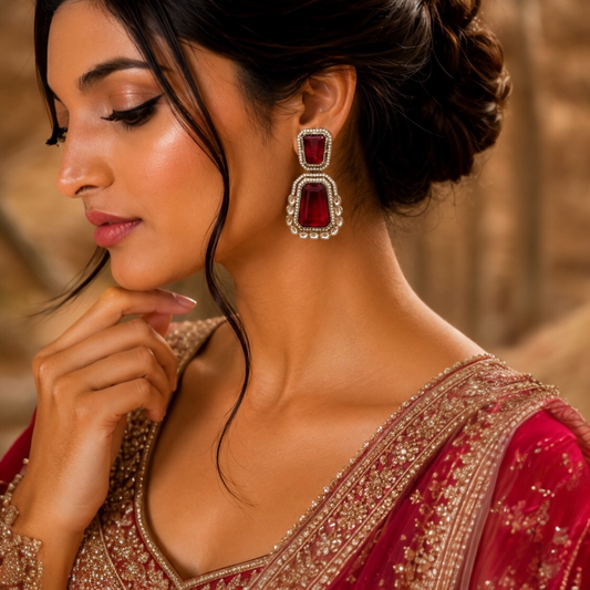 Zeenat Earrings - Red