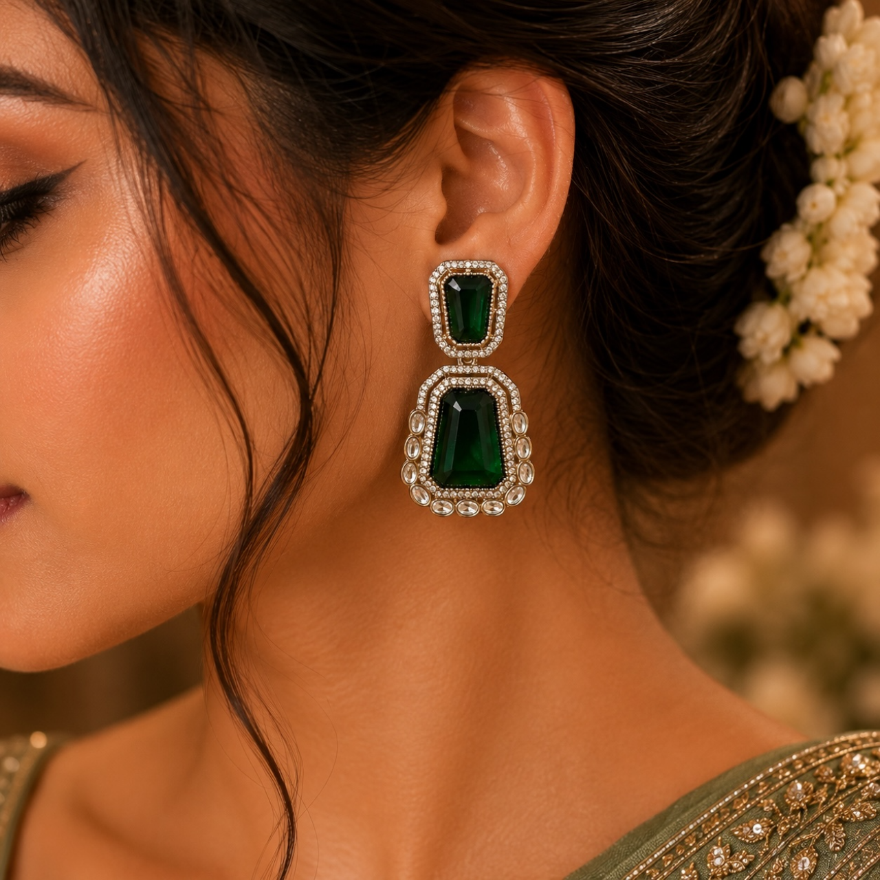 Zeenat Earrings - Green