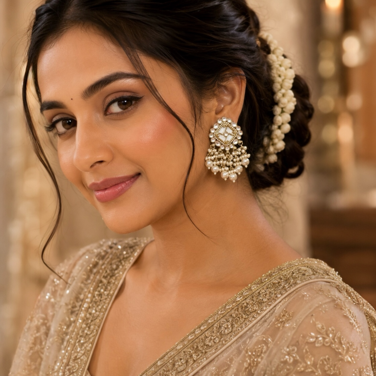 Neetu Earrings - White