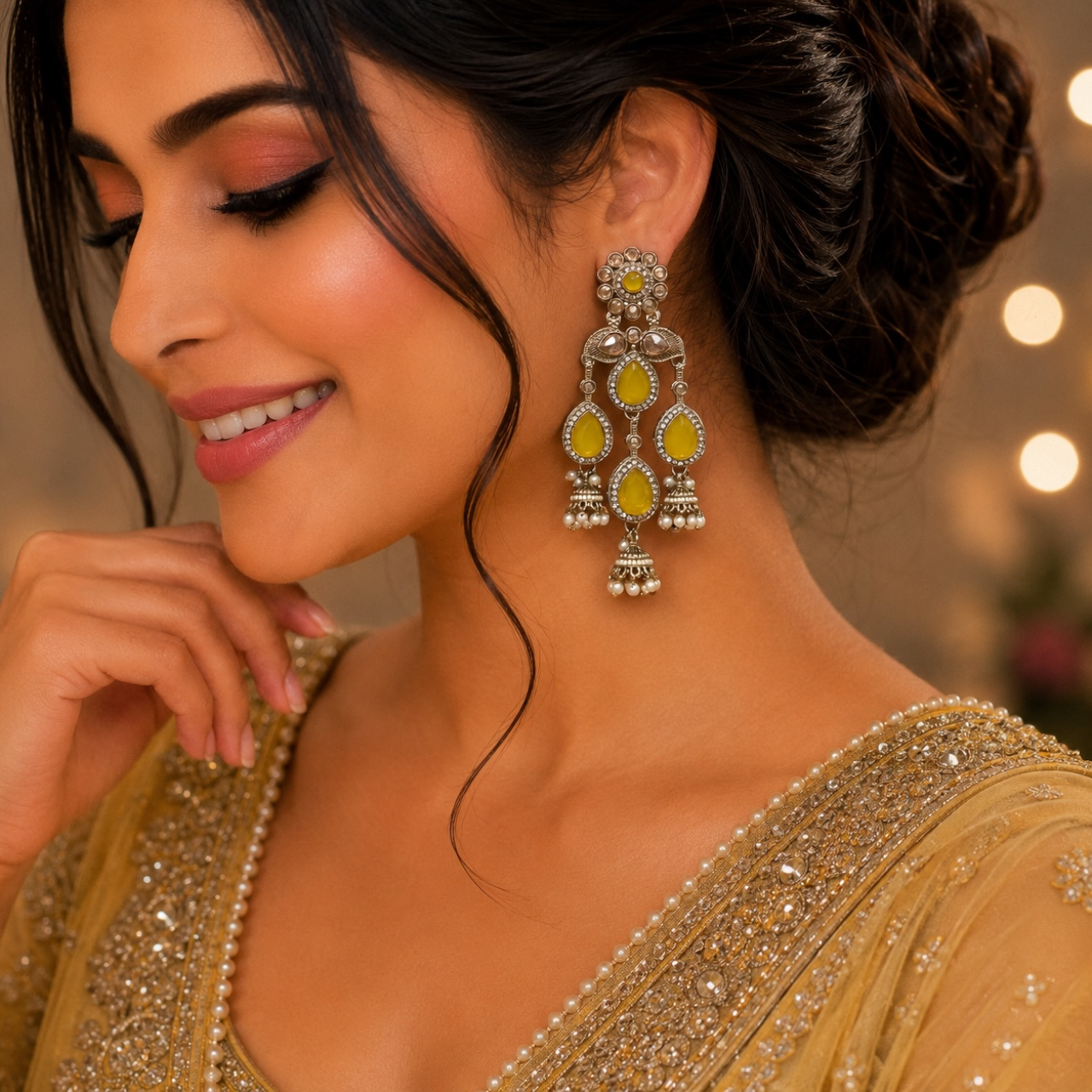 Mahi Earrings - Yellow