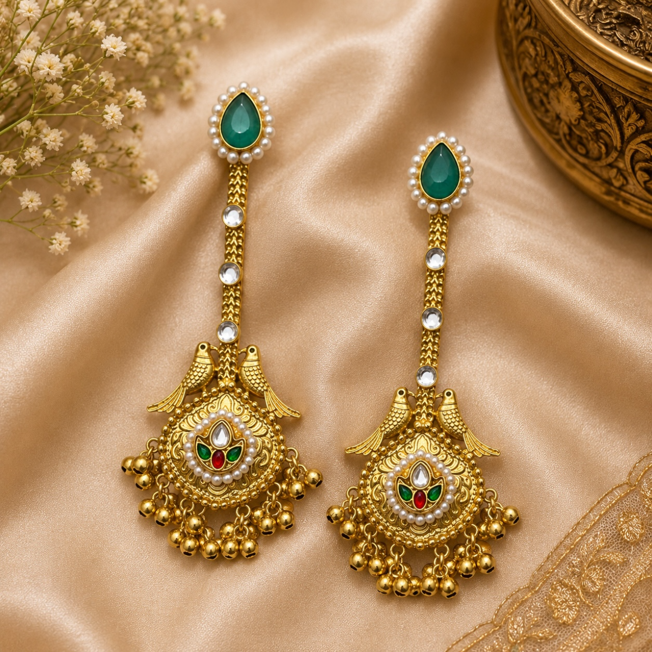 Vanshika Earrings - Mint