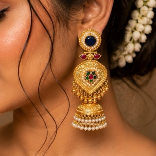 Mahima Earrings - Blue
