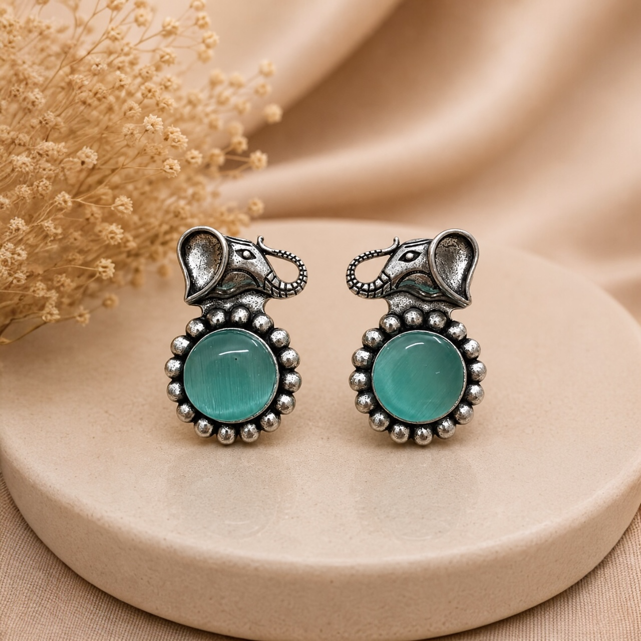 Gaj Brass Studs - Mint