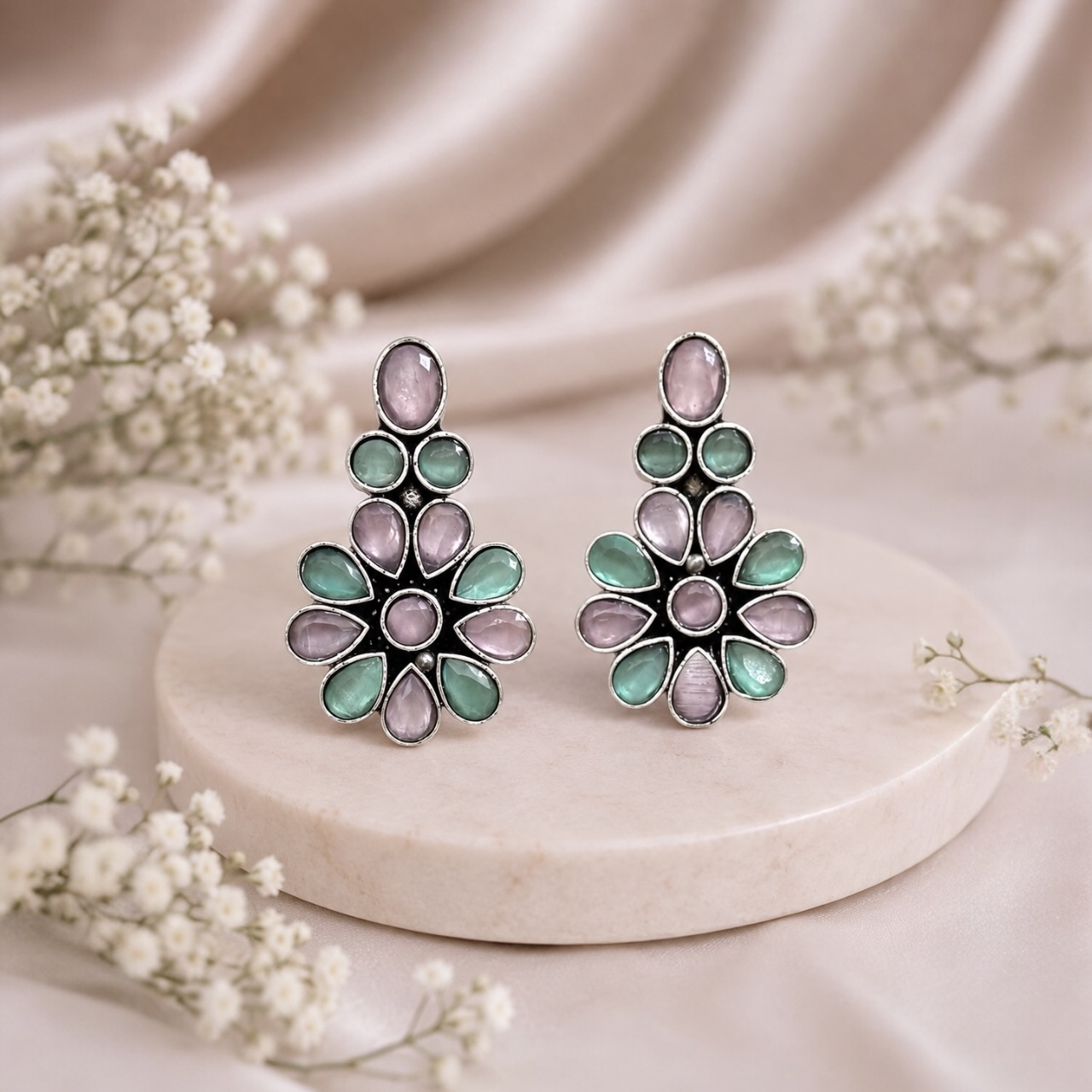 Petal Brass Studs - Multi