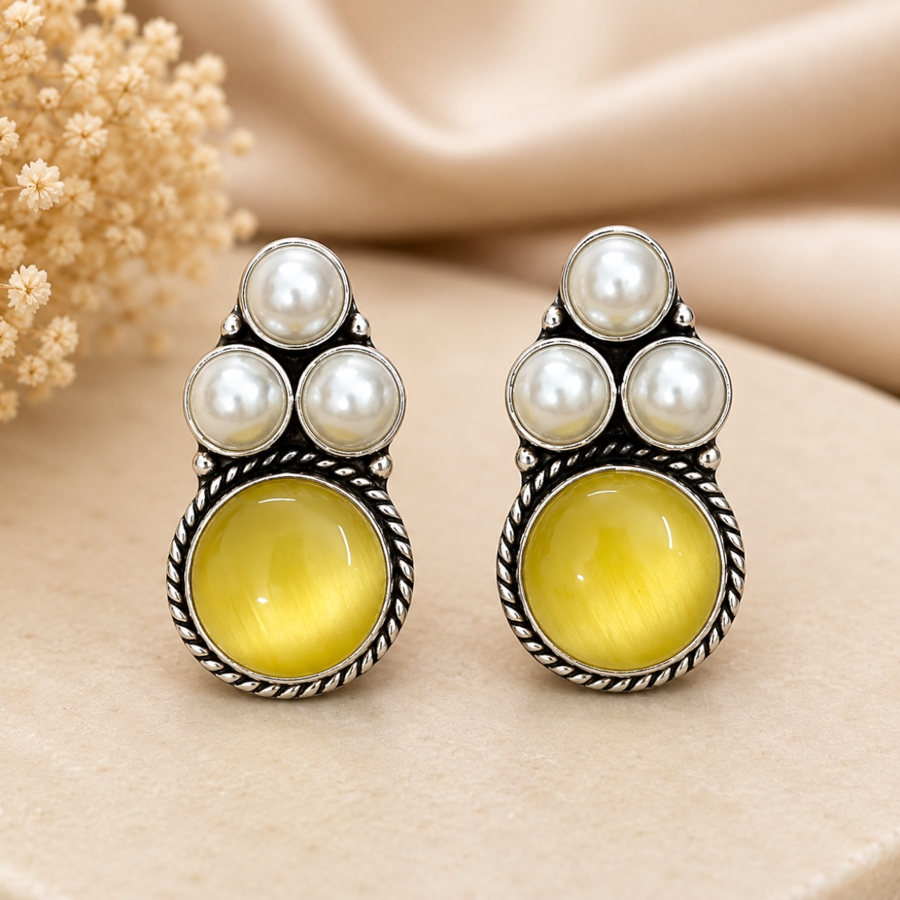 Rima Brass Studs - Yellow