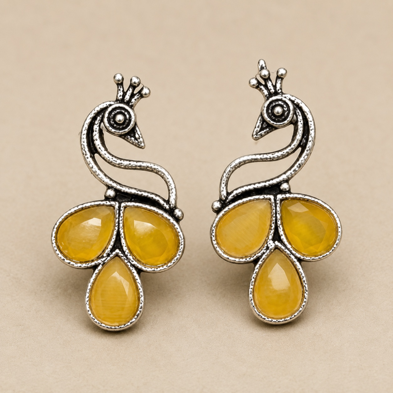 Morni Brass Studs - Yellow