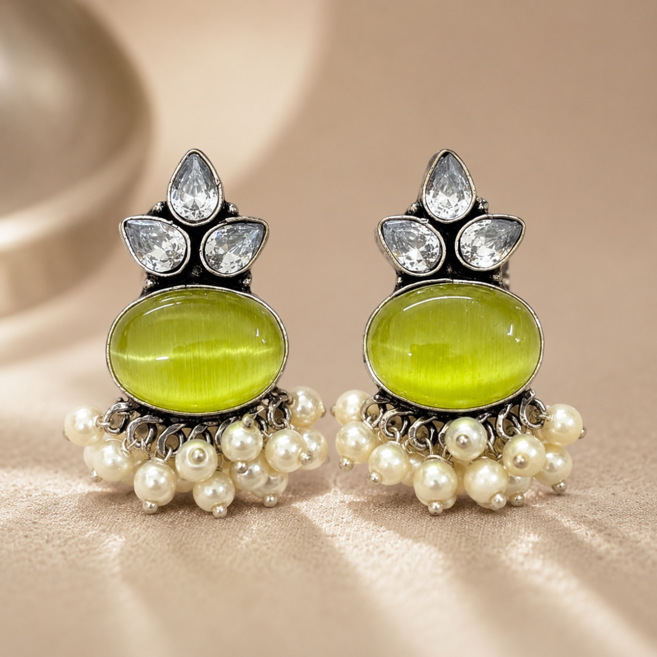 Zouk Brass Studs - Lime