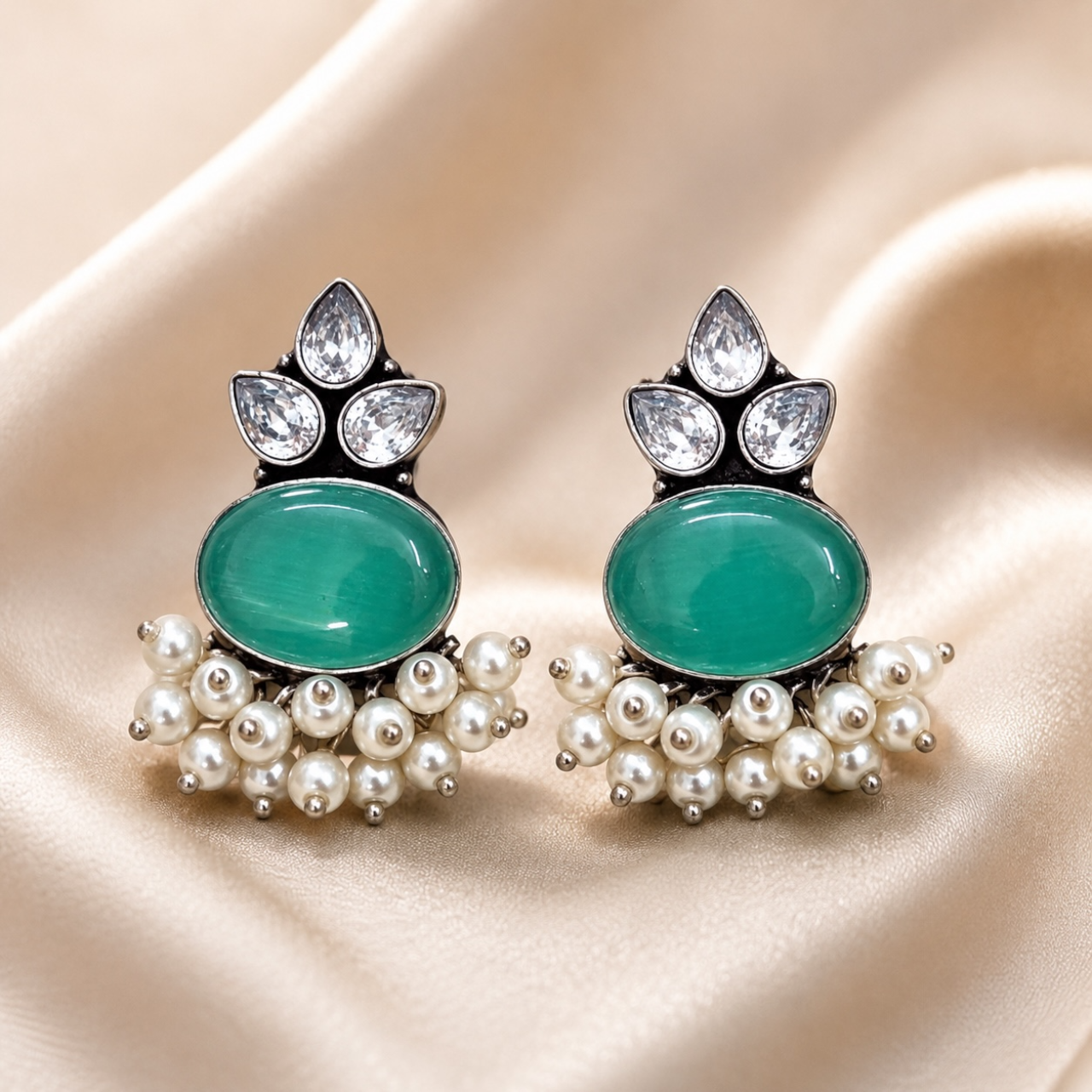 Zouk Brass Studs - Mint