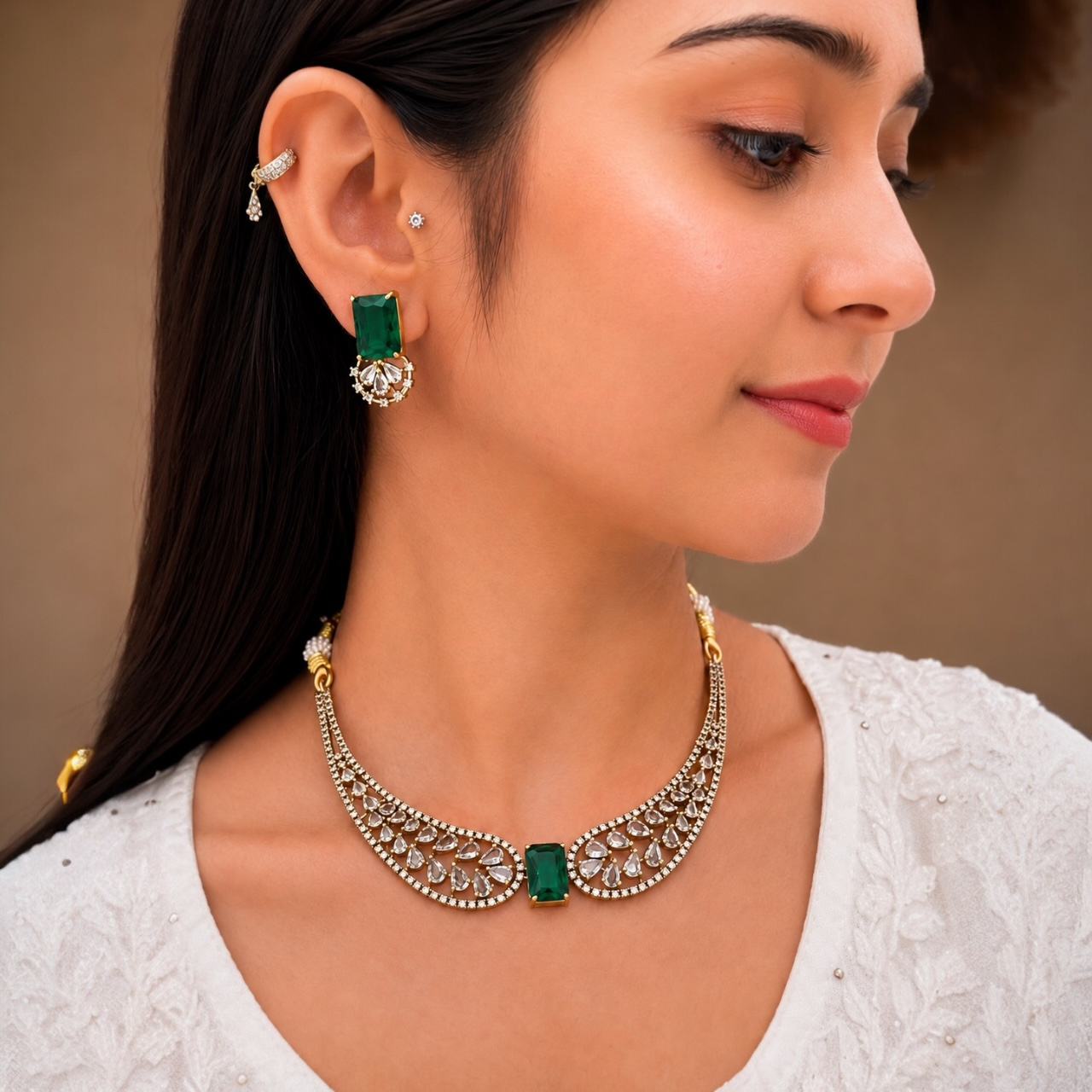 Ruhi Ad Hasli Necklace - Green