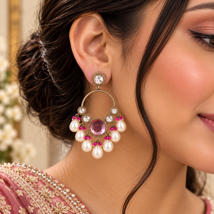 Ruhbani Chandbali - Onion Pink