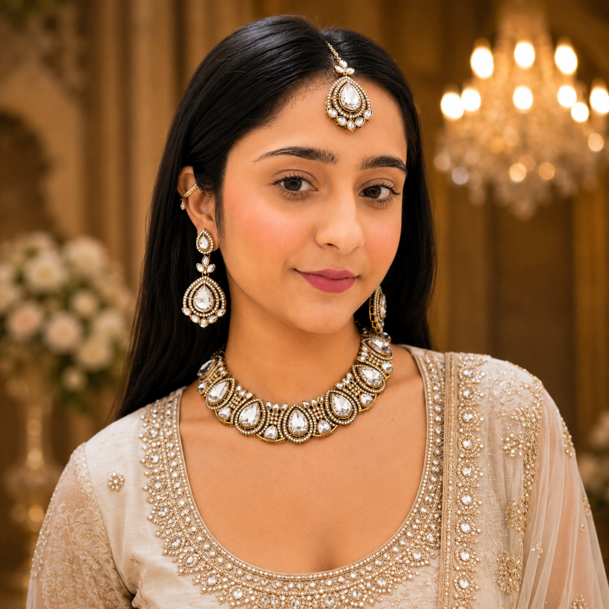 Payal Moissanite Necklace - White