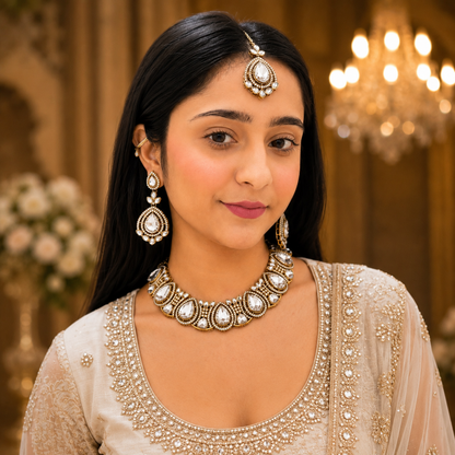 Payal Moissanite Necklace - White