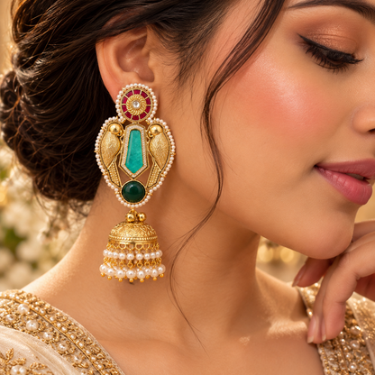 Kalpriya Earrings - Mint