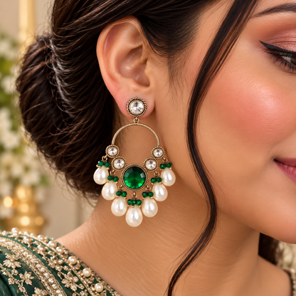 Ruhbani Chandbali - Green