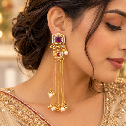 Taruni Earrings - Purple
