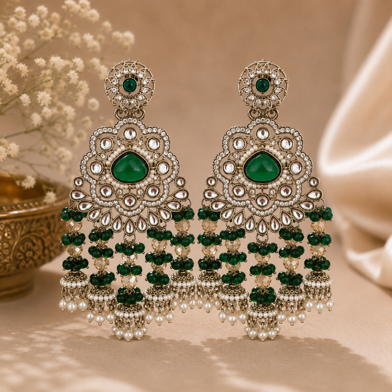 Zinat Earrings - Green