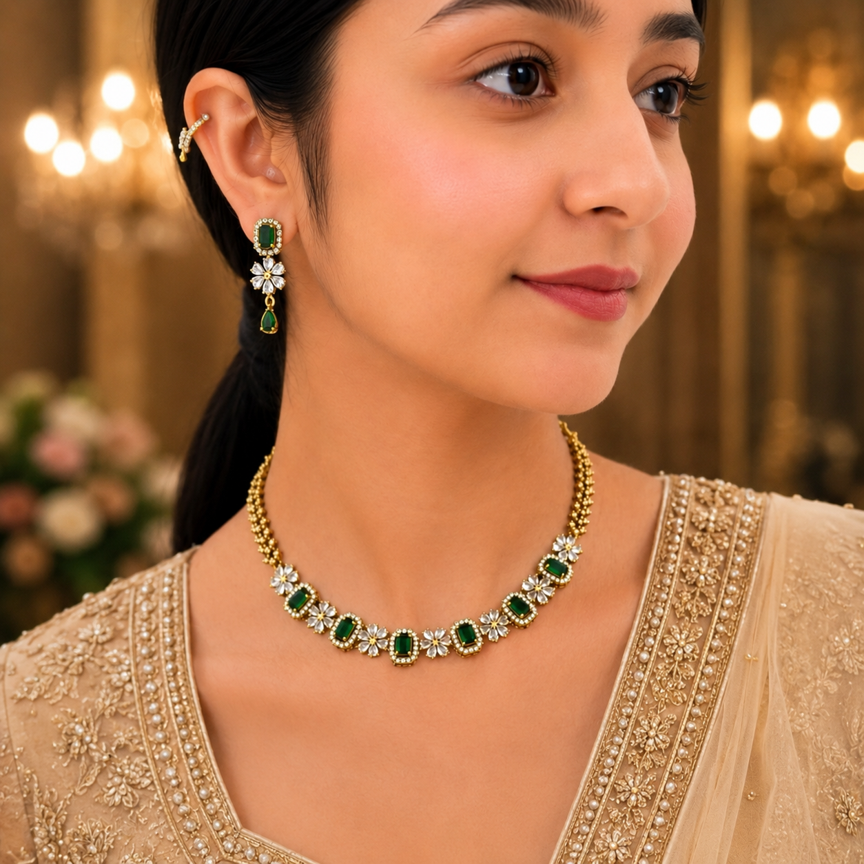 Naira Ad Necklace - Green