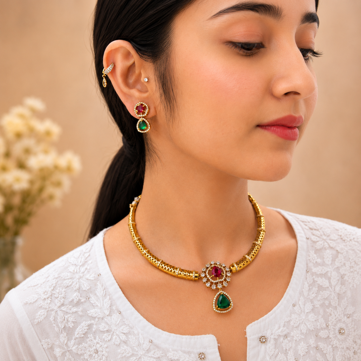 Amreen Hasli Necklace - Multi