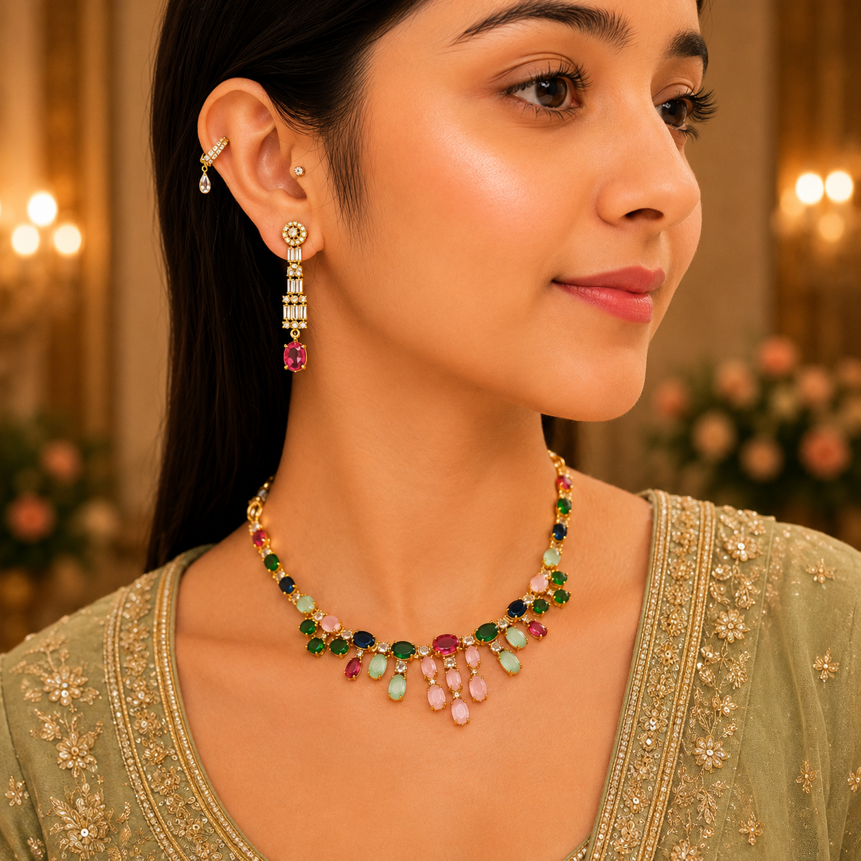 Esha Ad Necklace - Multi