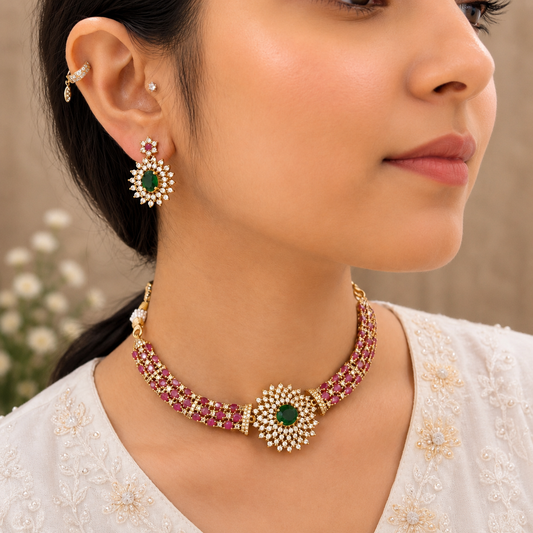 Elle Ad Necklace - Ruby