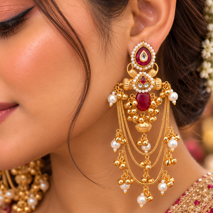 Maitri Earrings - Ruby