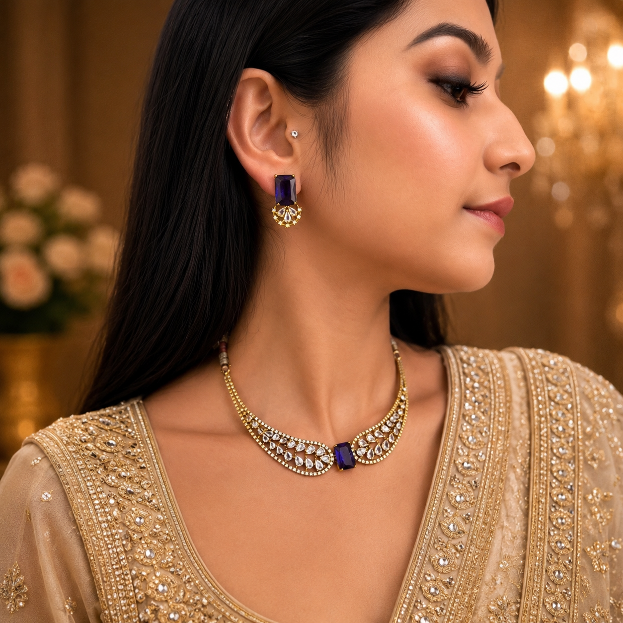 Ruhi Ad Hasli Necklace - Purple