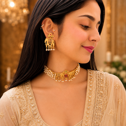 Nia Elephant Choker - Gold