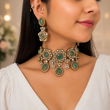 Adya Sabya Choker - Mint
