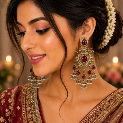 Ishvara Earrings - Maroon